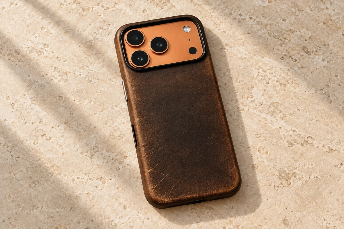 Ferrara case, with wear — illustrative patina study