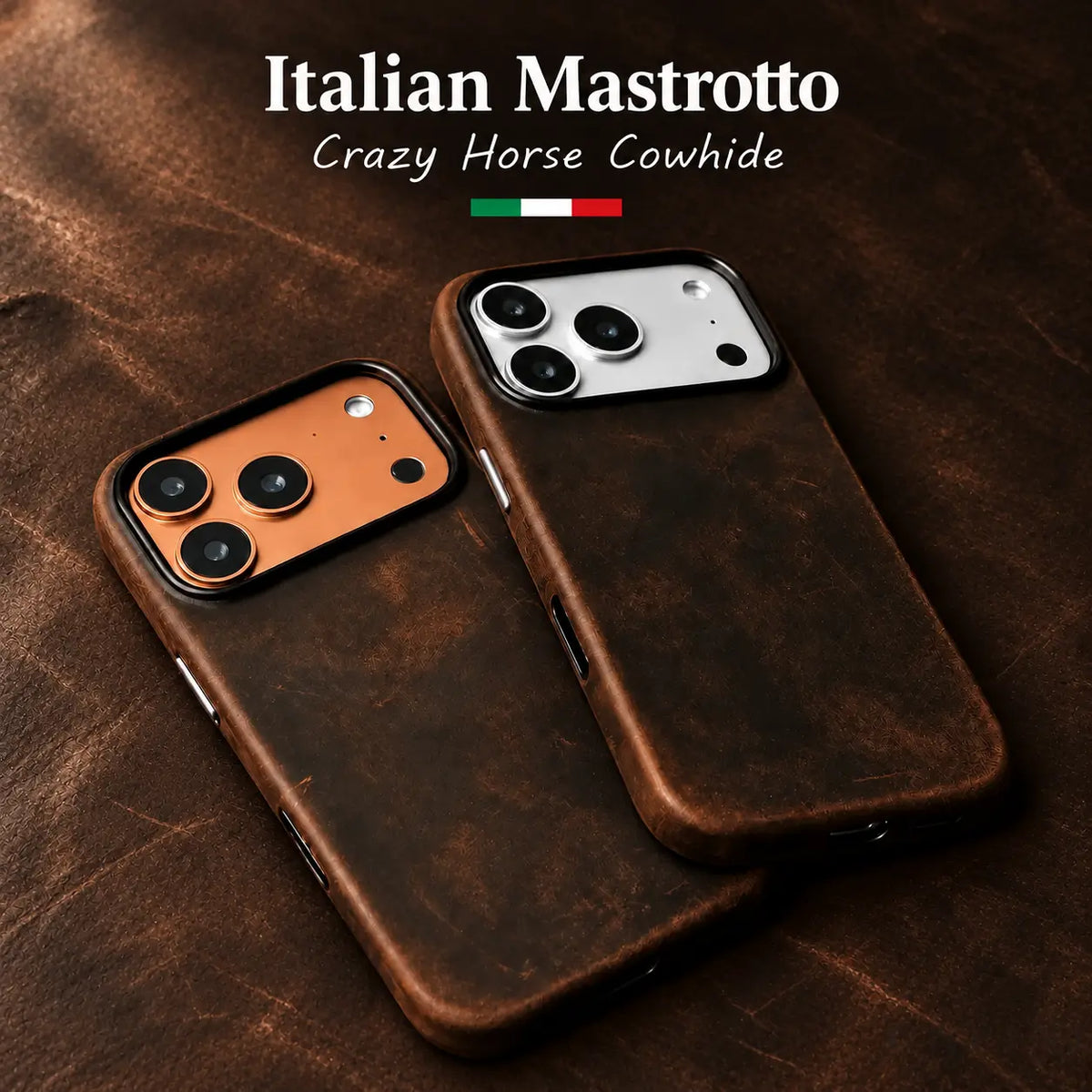 Ferrara leather cases — Crazy Horse background alternative