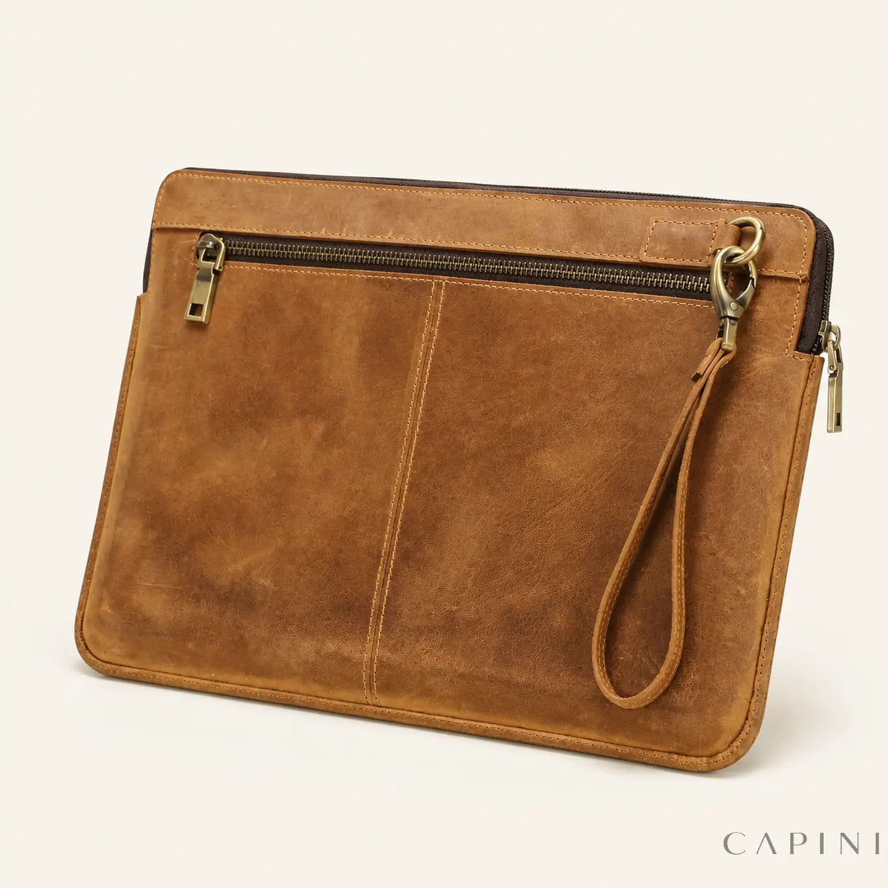 Spoleto Crazy Horse MacBook Sleeve in Cognac