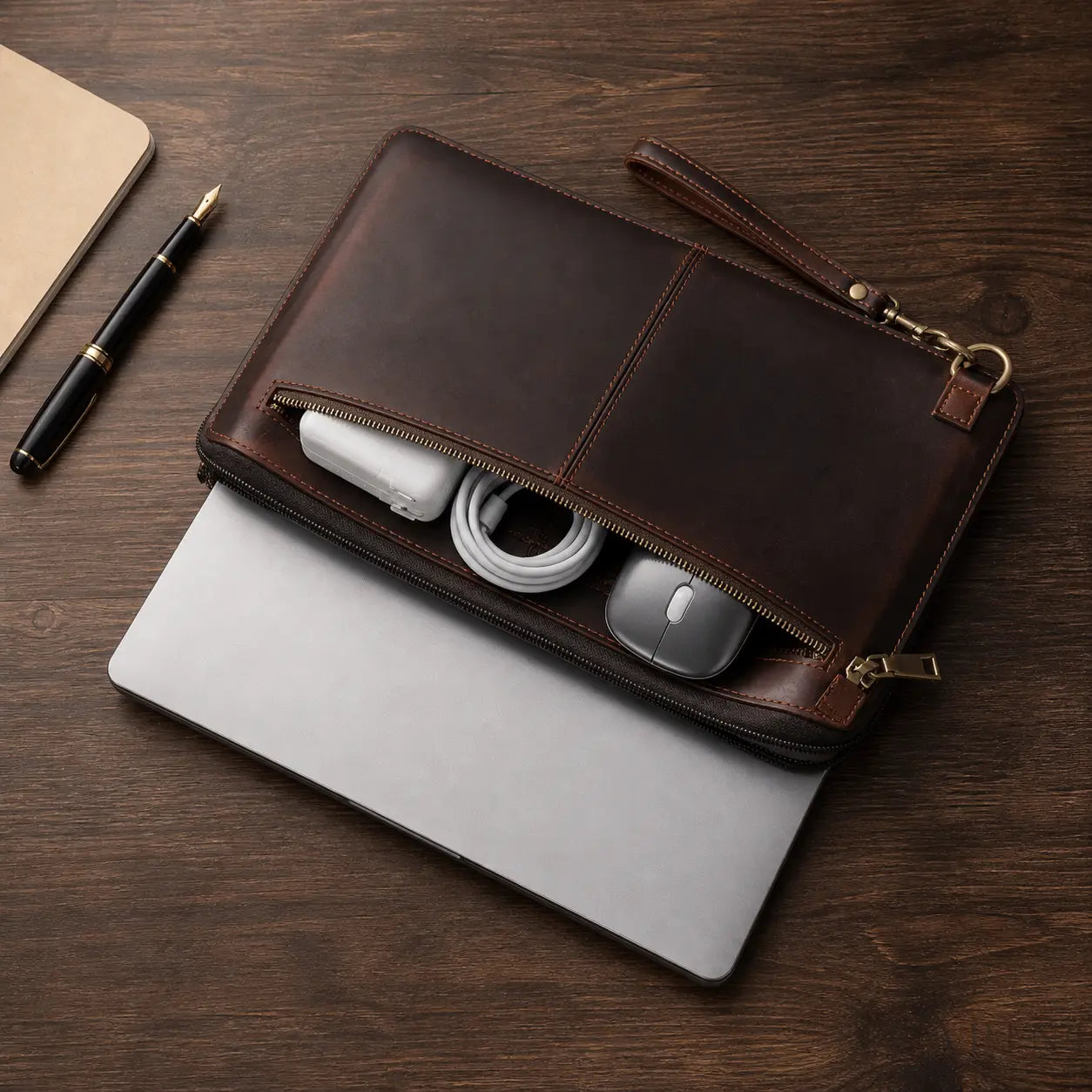 Spoleto MacBook sleeve with separate laptop and accessory storage