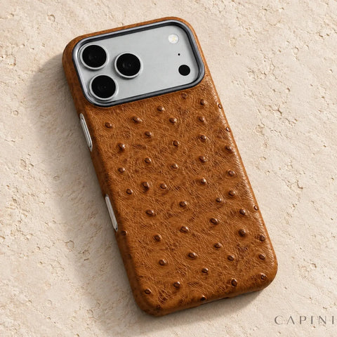 Deruta Ostrich-Grain – Leather Case