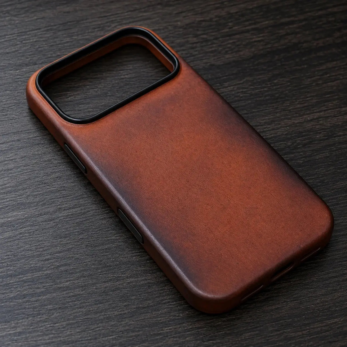 Copenhagen Espresso leather case — colour reference; choose your exact iPhone model