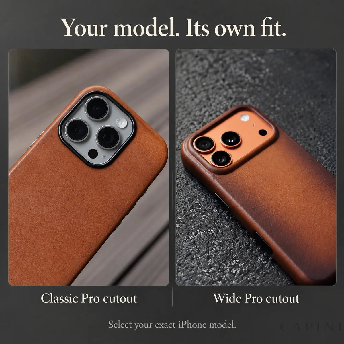Copenhagen classic and wide camera openings — select your exact iPhone model