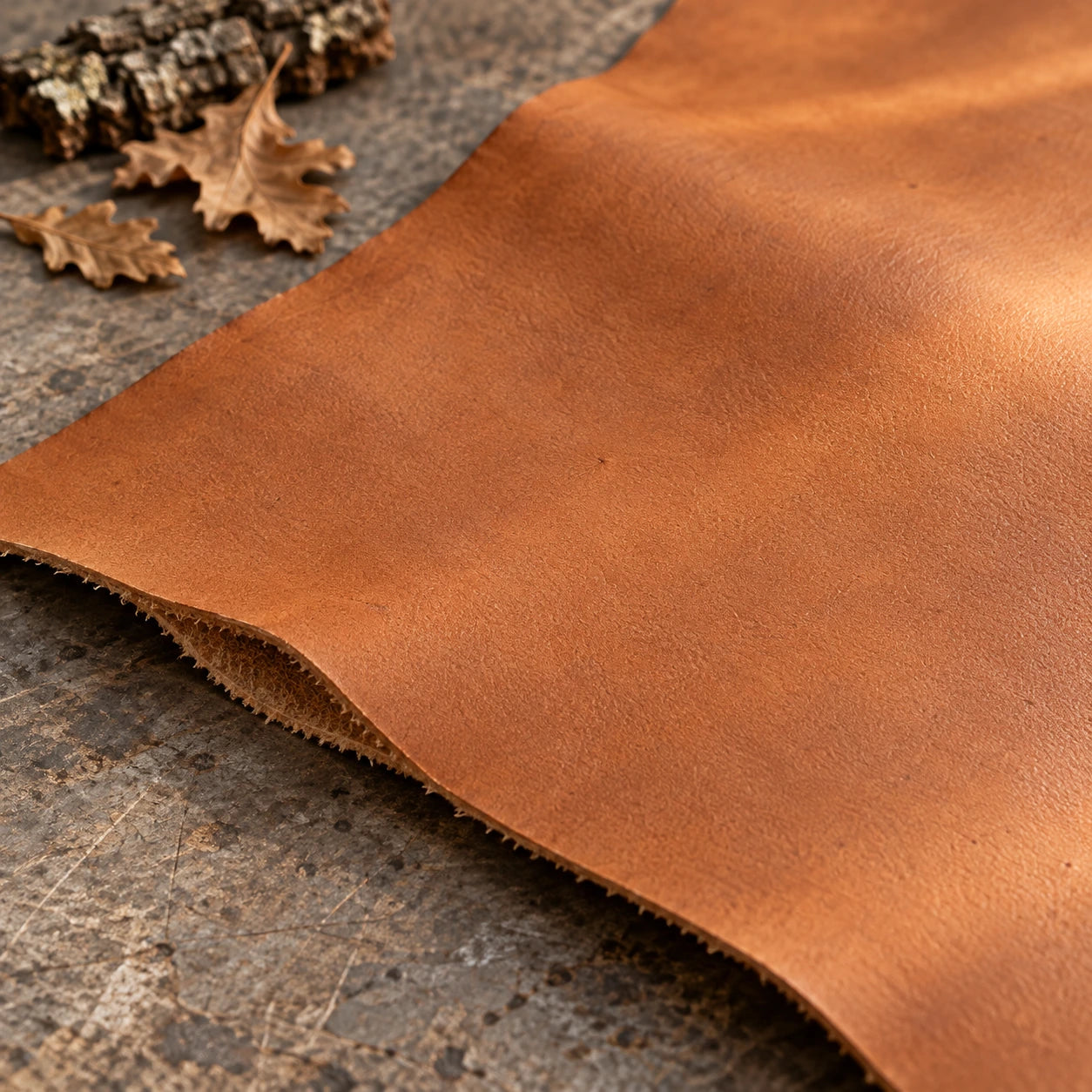 Vegetable-tanned — illustrative material close-up